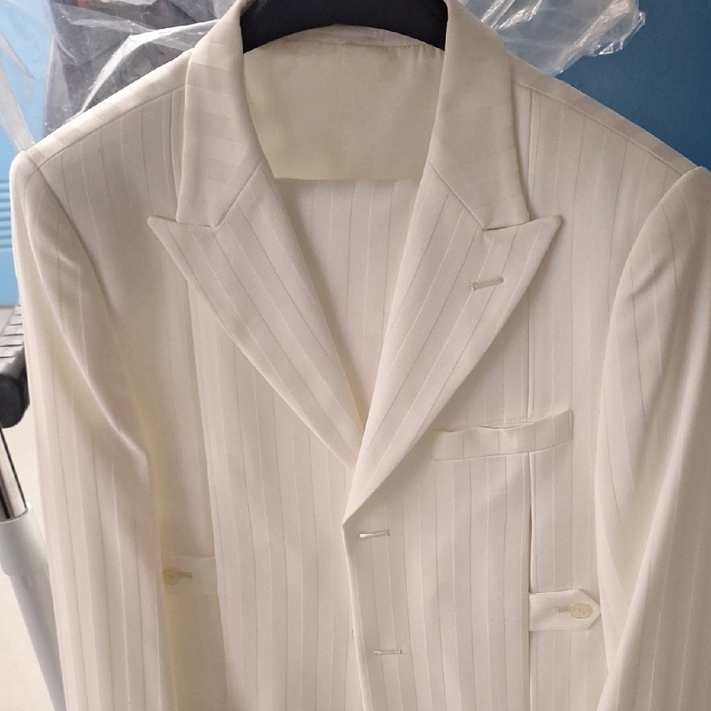 Classic White Pinstripe Kids Tuxedo Set